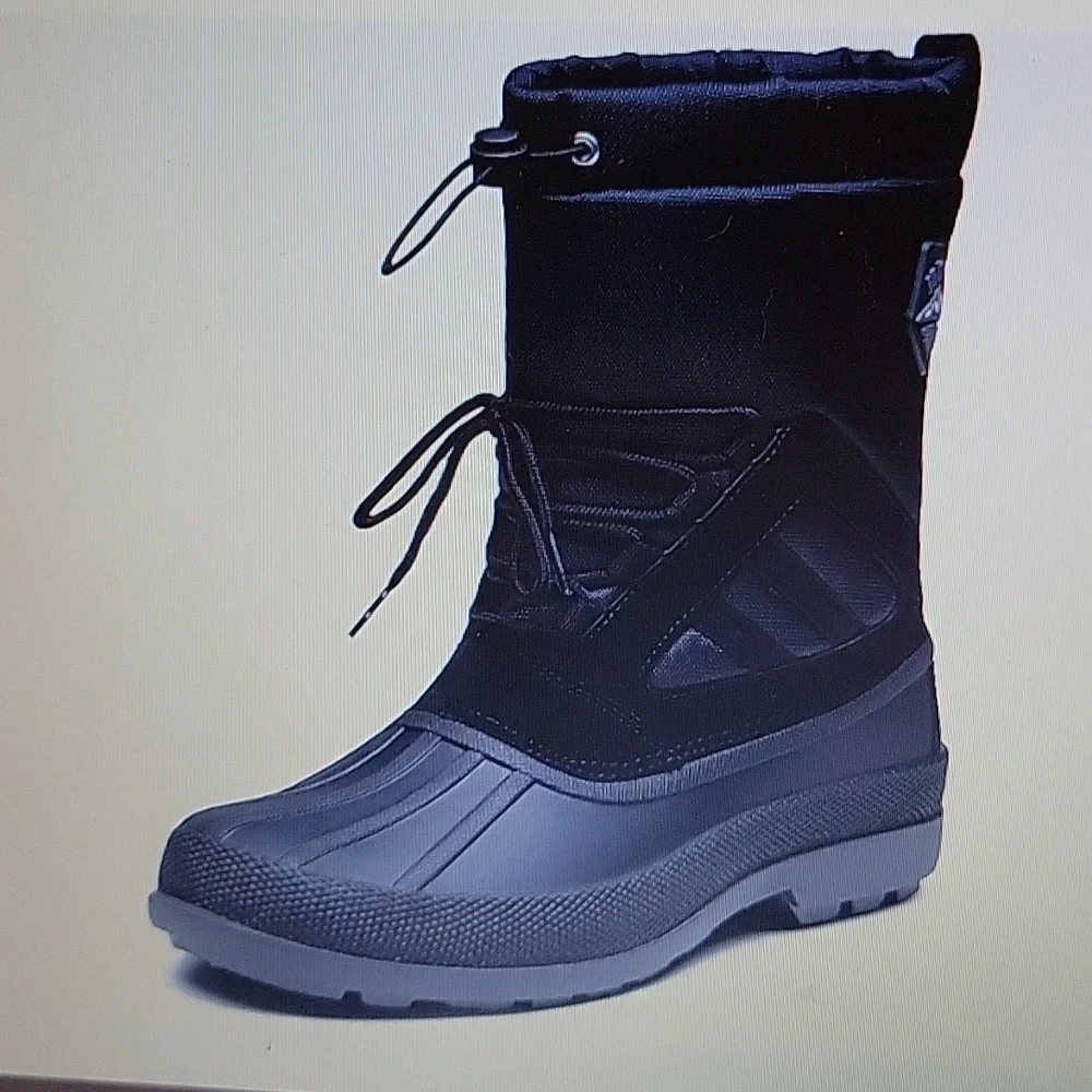 Jousen black winter snow boots waterproof lightweight nylon AMY693 Size 8 NEW…